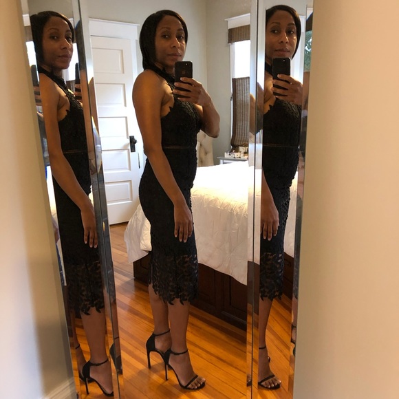 Bardot Gemma Halter Lace Sheath Dress - Picture 9 of 12